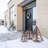 Sæt med juletræer i cortenstål