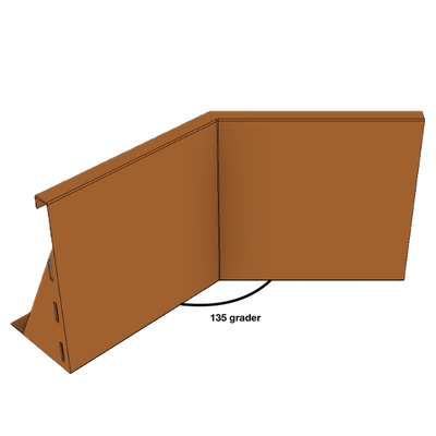 Indvendig hjørne til støttemur i cortenstål