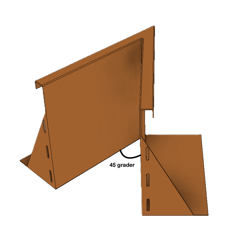 Indvendig hjørne til støttemur i cortenstål