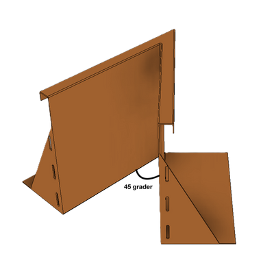 Indvendig hjørne til støttemur i cortenstål