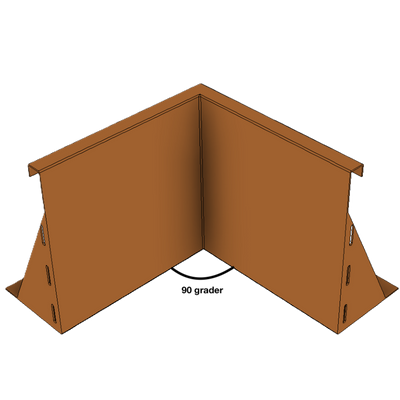 Indvendig hjørne til støttemur i cortenstål