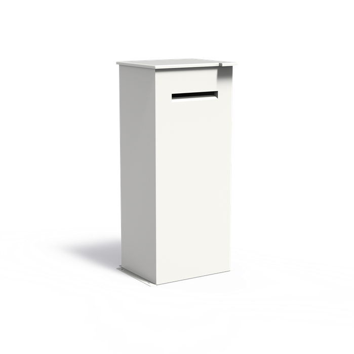 Postkasse hvid aluminium brev & pakke model