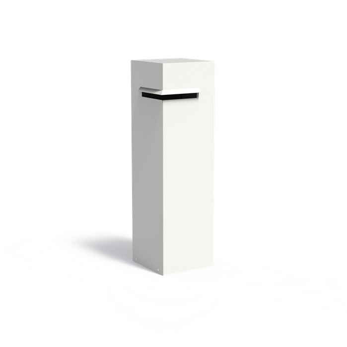 Brevlåda vit hörnmodell i aluminium